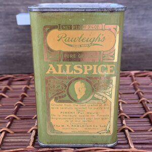 Vintage W.T Rawleigh's Pure Ground Allspice Spice Can Tin (3.25oz Size)